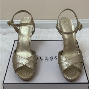 Guess gold heels prom shoes